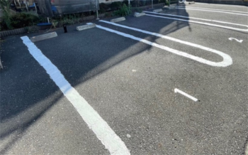 真岡市にて付帯駐車場ライン完工