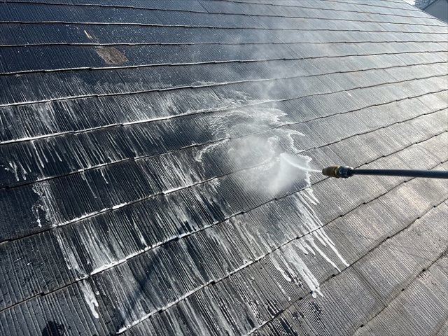 ④バイオ高圧洗浄　屋根
