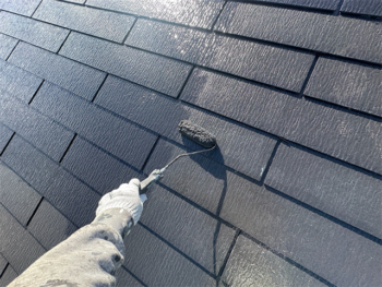 鹿沼市にて屋根の上塗り塗装